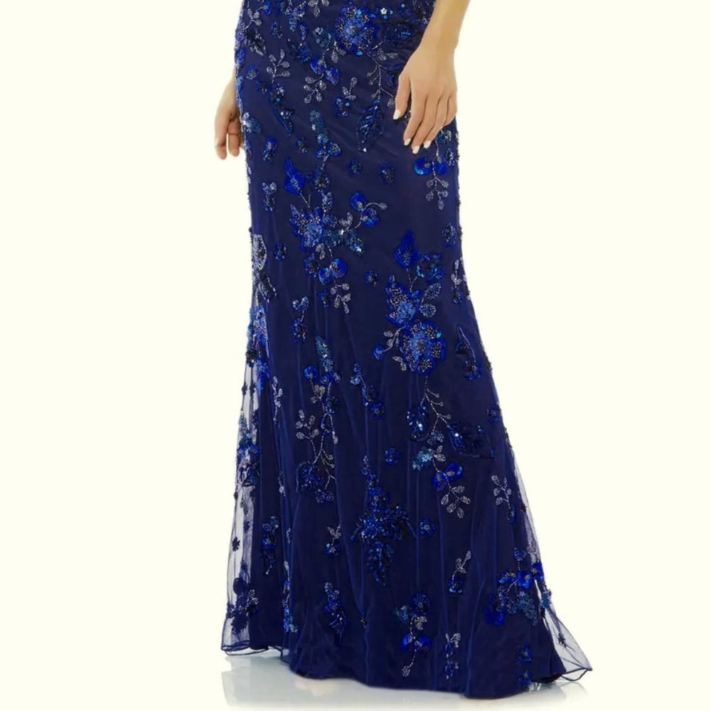 Mac Duggal Midnight Blue Embellished Maxi Dress - Picture 2 of 5